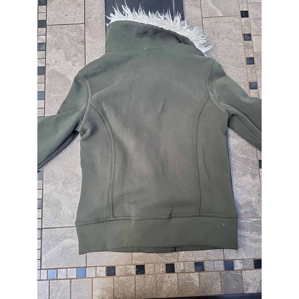 NWT Vintage Aeropostale Womens Knit Sherpa Aviator Bomber Jacket, Green, Small - Picture 10 of 10